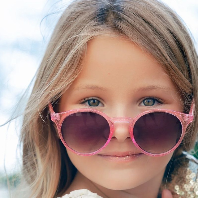 Frankie Ray Kids Shine - Crystal Neon Pink/Smoke Gradient Lenses