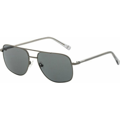 Bask Eyewear Ryse - Gunmetal and Crystal/Grey Polarised Lenses