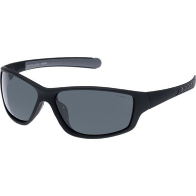 Cancer Council Barton - Black Rubber/Smoke Polarised Lenses