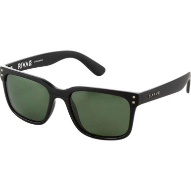 Rivals - Matte and Gloss Black/Green Polarised Lenses