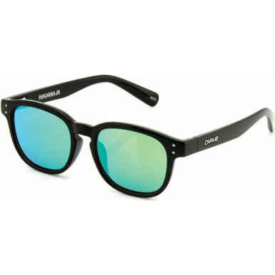 Carve Kids Havana Jr, Gloss Black/Green Iridium Lenses