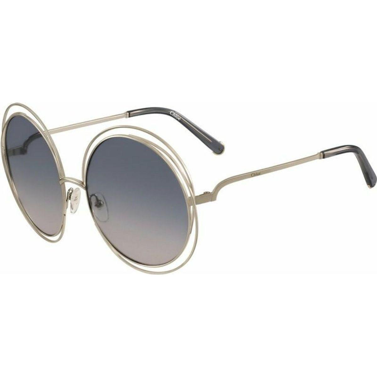 【美品】Chloe CARLINA Sunglasses GOLD BLUE CHLOÉ CARLINA OVERSIZED ROUND METAL SUNGLASSES - Sunglasses