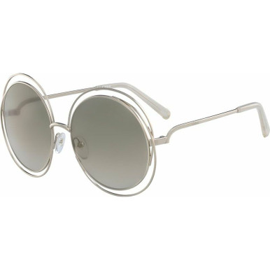 Carlina Round Petite - Gold and Opal Beige/Grey Gradient Lenses