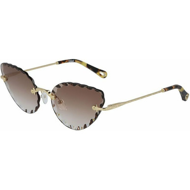 Chloe Rosie Cat Eye, Gold/Brown Gradient Lenses