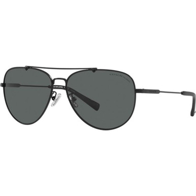 Coach 7087 - Matte Black/Dark Grey Polarised Lenses