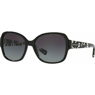 8166 - Black Crystal Mosaic/Grey Gradient Lenses