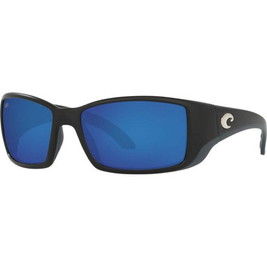 Costa Del Mar Blackfin - Matte Black/Blue Mirror Polarised Glass Lenses