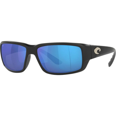 Fantail - Matte Black/Blue Mirror Polarised Glass Lenses