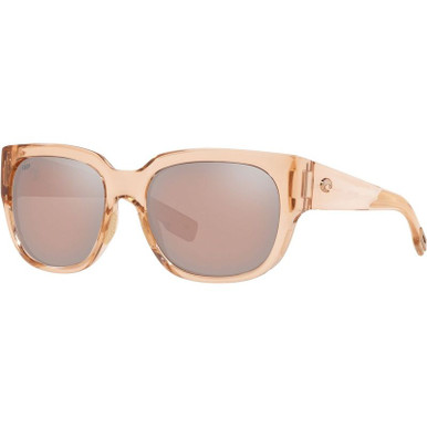 Shiny Crystal Blonde/Copper Silver Mirror Polarised Lenses