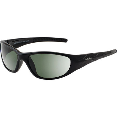 Dirty Dog Coal Safety - Shiny Black/Green Polarised Lenses