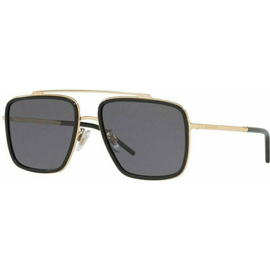 Dolce & Gabbana DG2220 - Black and Gold/Grey Polarised Lenses