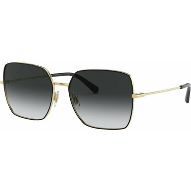 Dolce &amp; Gabbana DG2242, Black and Gold/Grey Gradient Lenses