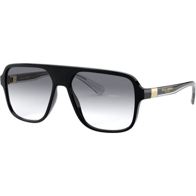 Dolce &amp; Gabbana DG6134, Black/Clear Gradient Blue Lenses