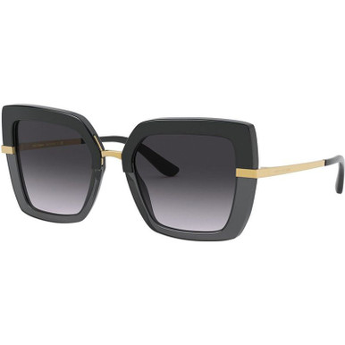 Dolce & Gabbana DG4373F - Black and Transparent Black/Grey Gradient Lenses