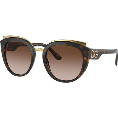 Dolce &amp; Gabbana DG4383, Havana/Brown Gradient Dark Brown Lenses