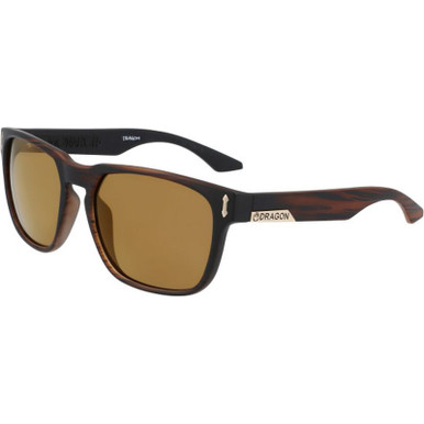 Dragon Eyewear Monarch, Matte Woodgrain/Copper Ionised LL Lenses