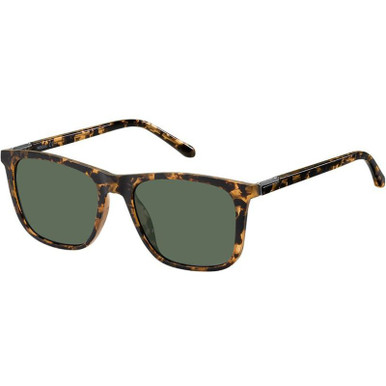 Fossil 3100/S - Matte Havana/Green Lenses