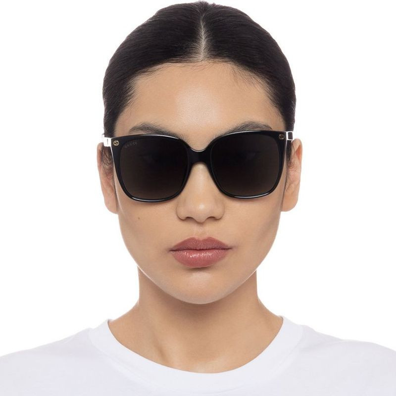 Shop the GUCCI 0022S Black/Grey Just Sunnies | Afterpay