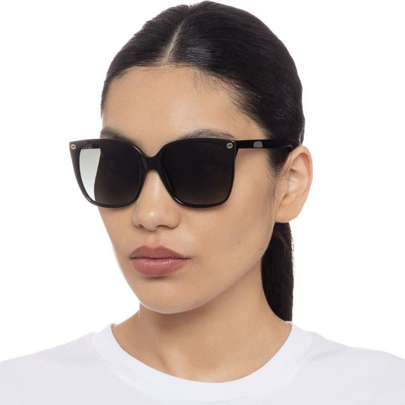 Shop the GUCCI 0022S Black/Grey Just Sunnies | Afterpay