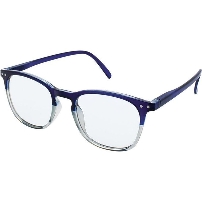 JS Eyewear 4103 Blue Light Navy and Grey/Clear Blue Light Lenses