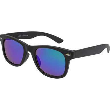 Matte Black/Green Blue Mirror Lenses