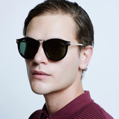 Karen Walker Harvest Black and Silver Sunglasses (Style 1101406) Karen Walker Superstars Harvest in Black & Silver Mirror  main image 3