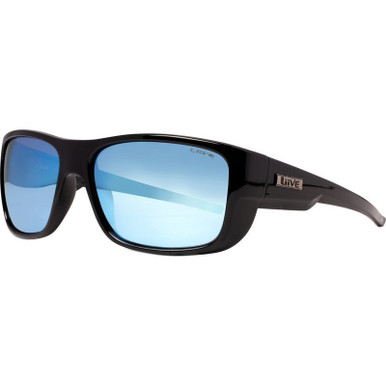 The Admiral - Black/Blue Mirror Polarised Lenses