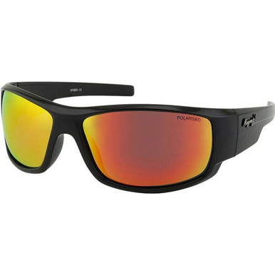 Mangrove Jacks Spider - Black/Red Mirror Polarised Lenses