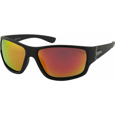 Mangrove Jacks Vendetta - Matte Black/Red Mirror Polarised Lenses