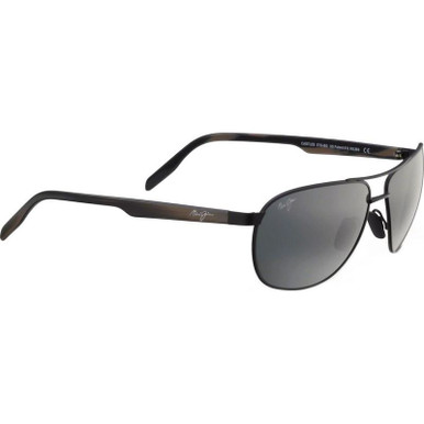 Maui Jim Castles - Matte Black/Neutral Grey Glass Polarised Lenses