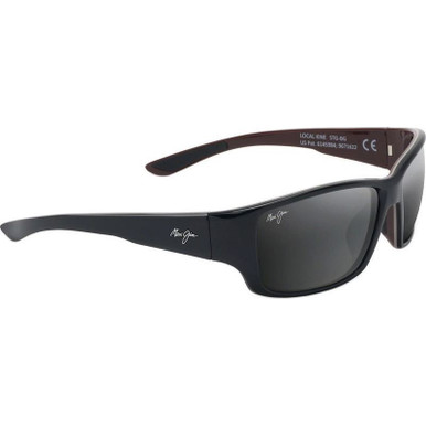 Local Kine - Shiny Black and Maroon/Neutral Grey Glass Polarised Lenses