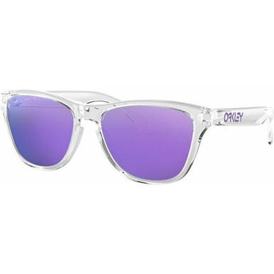 Frogskins XS - Polished Clear/Violet Prizm Lenses