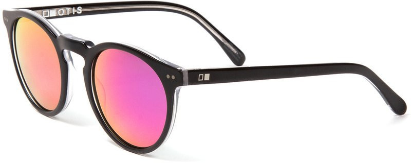 OTIS Omar Satin Black Clear/Pink Flash Mirror Sunglasses