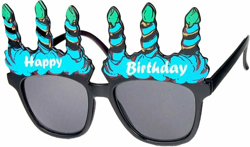 Party Glasses Happy Birthday Black