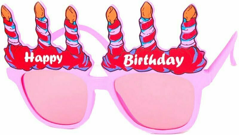 Party Glasses Happy Birthday Pink