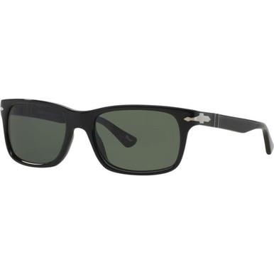 Persol PO3048S - Black/Green Glass Lenses 58 Eye Size