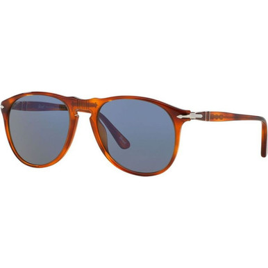 Persol PO9649S - Terra Di Siena/Light Blue Glass Lenses 55 Eye Size