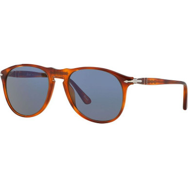 Persol PO9649S, Terra Di Siena/Light Blue Glass Lenses 55 Eye Size