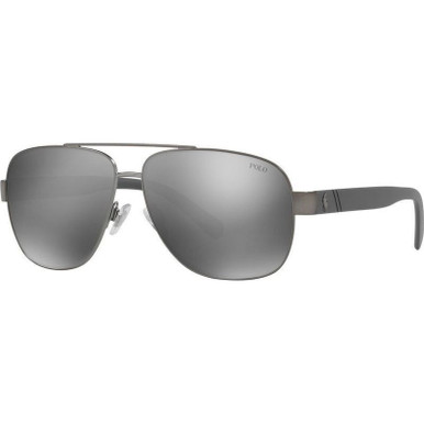 Polo Ralph Lauren PH3110, Demi Shiny Dark Gunmetal/Silver Mirror Lenses