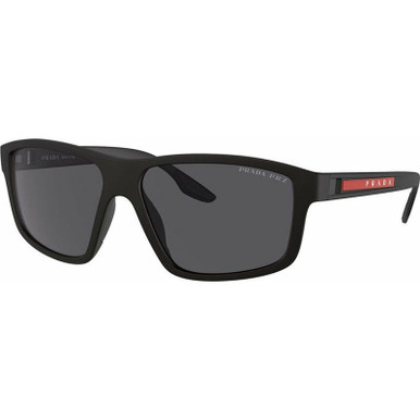 Prada Linea Rossa PS 03XS 01 Polarized Grey & Black Rubber Polarized  Sunglasses