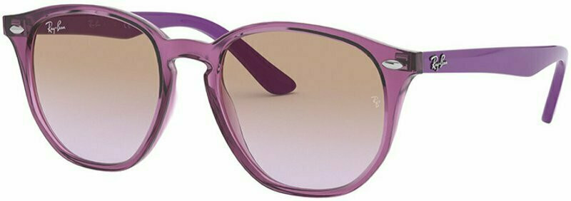 Ray Ban Junior 9070S Transparent Fuchsia/Violet Brown Gradient Sunglasses
