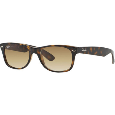 Ray-Ban New Wayfarer Classic RB2132 - Light Havana/Brown Gradient Glass Lenses 52 Eye Size