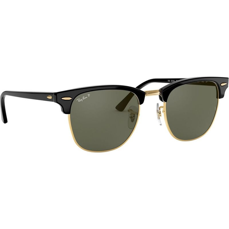 Ray-Ban Clubmaster Classic RB3016 Black/Green 49 | Polarised