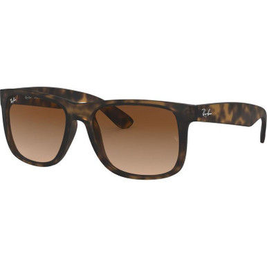 Ray-Ban Justin Classic RB4165 - Rubber Light Havana/Brown Gradient Lenses 55 Eye Size