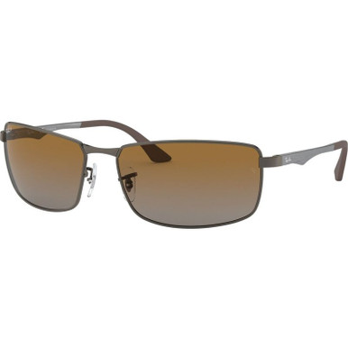 RB3498 - Gunmetal/Brown Gradient Polarised Lenses 64 Eye Size