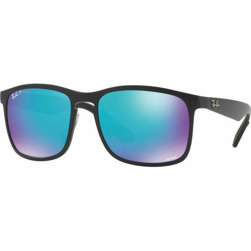 Black ray bans shop with blue lenses