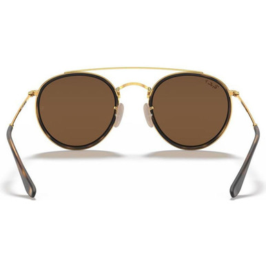 Ray-Ban Round Double Bridge RB3647N Gold/Brown Polarised