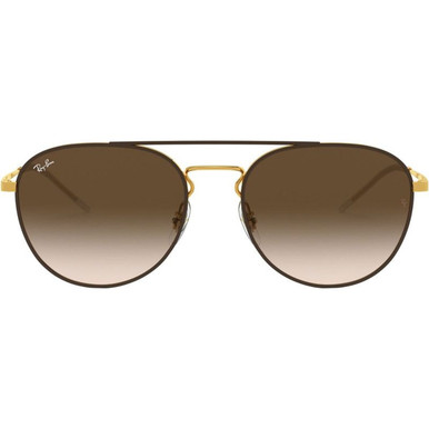 Shop Ray-Ban RB3589 Sunglasses Brown Gold/Brown | Afterpay