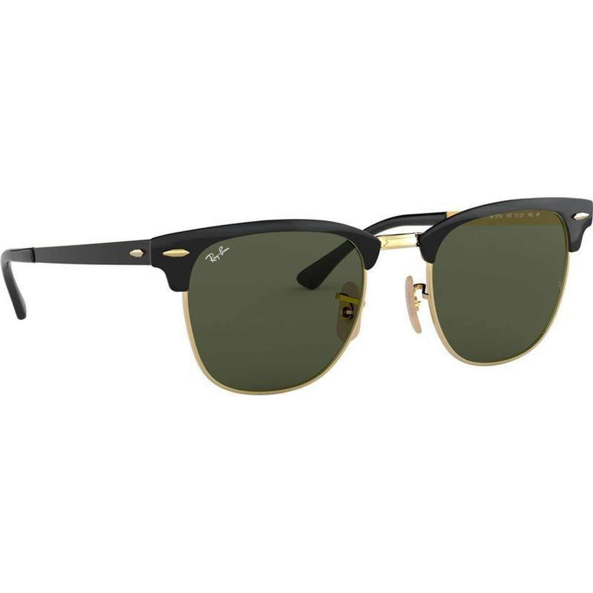 Ray-Ban Clubmaster Metal RB3716 Gold Top Black/Green | Zip