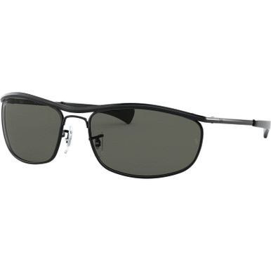 Ray-Ban Olympian I Deluxe RB3119M, Black/Green Polarised Glass Lenses